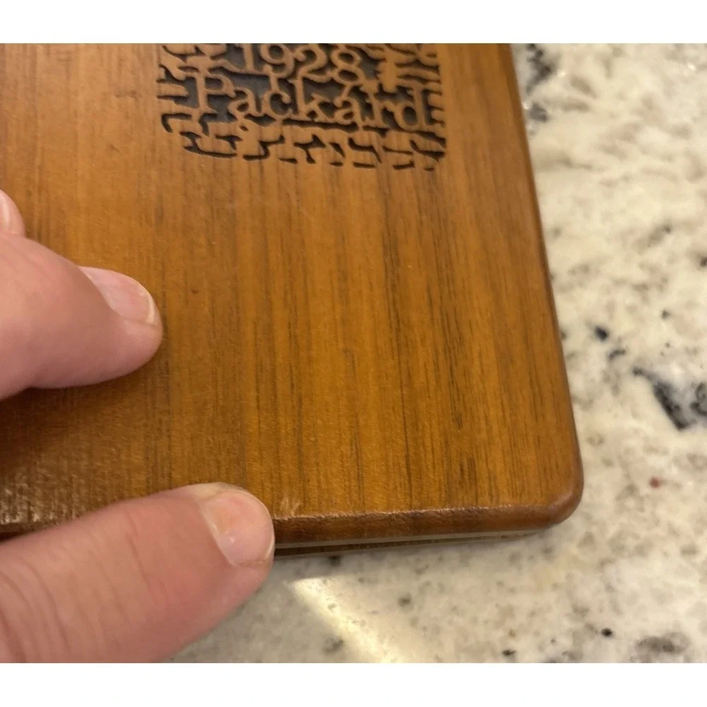 VTG Wooden Address Book 1928‎ Packard laser Engraved Laser Works Bradenton FL
